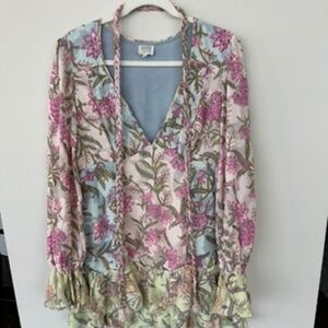 Hemant & Nandita Floral Ruffle Mini Dress -M